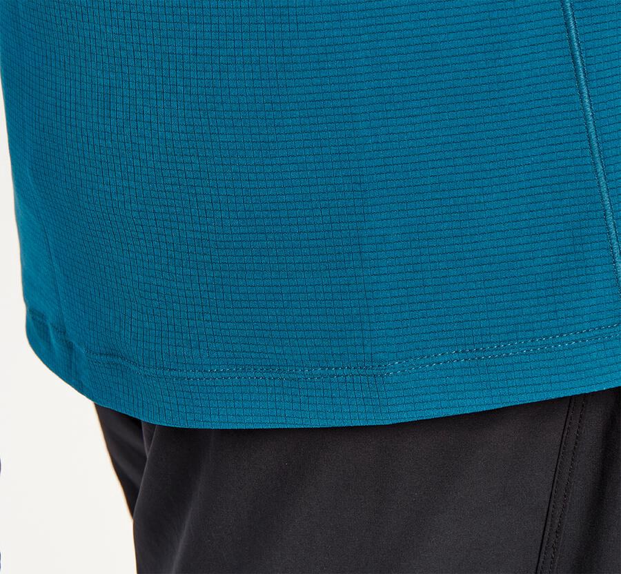 Top Hoka One One Hombre - Performance Short Sleeve - Azules - ATO926308